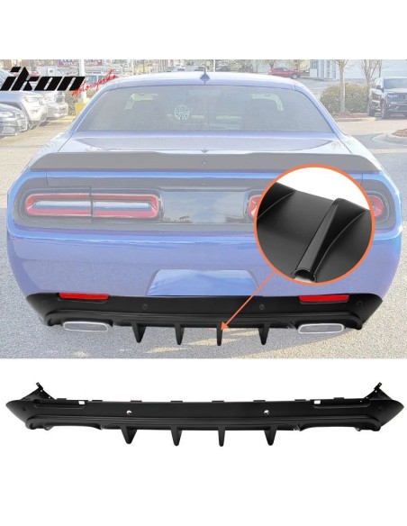 V3 IKON Rear Bumper Lower Diffuser - Matte Black (CHALLENGER 15-23)