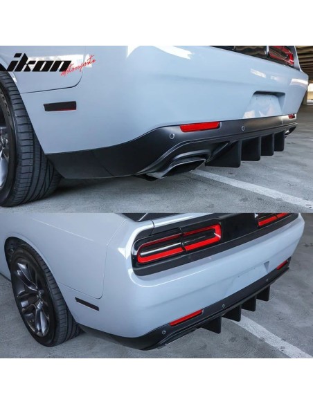 V1 IKON Rear Bumper Lower Diffuser - Matte Black (CHALLENGER 15-23)