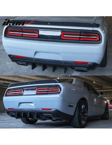 V1 IKON Rear Bumper Lower Diffuser - Matte Black (CHALLENGER 15-23)