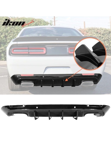 V2 IKON Rear Bumper Lower Diffuser - Gloss Black (CHALLENGER 15-23)