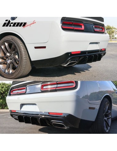 V2 IKON Rear Bumper Lower Diffuser - Gloss Black (CHALLENGER 15-23)