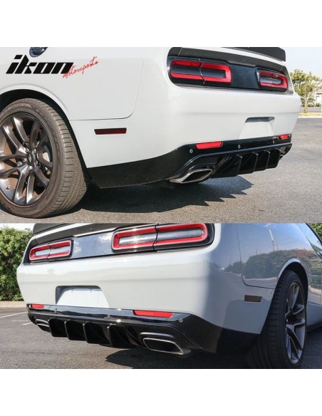 V2 IKON Rear Bumper Lower Diffuser - Gloss Black (CHALLENGER 15-23)