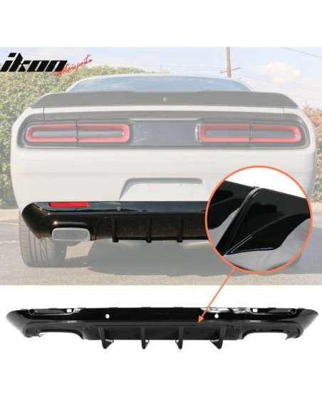 Difusor inferior del parachoques trasero V3 IKON - Negro brillante (CHALLENGER 15-23)