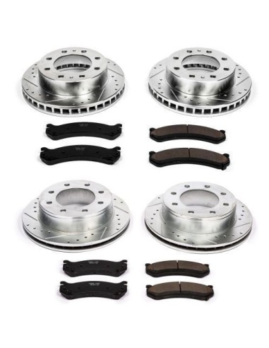 Juego de pastillas de freno delanteras y traseras con discos perforados (03-08 Hummer H2)
